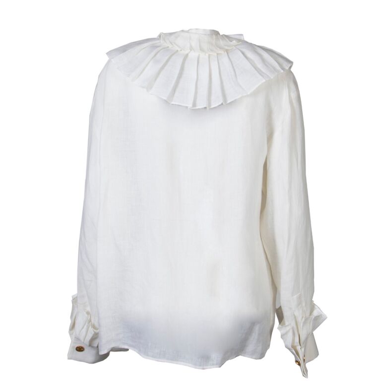 Chanel White Victorian Blouse ○ Labellov ○ Buy and Sell