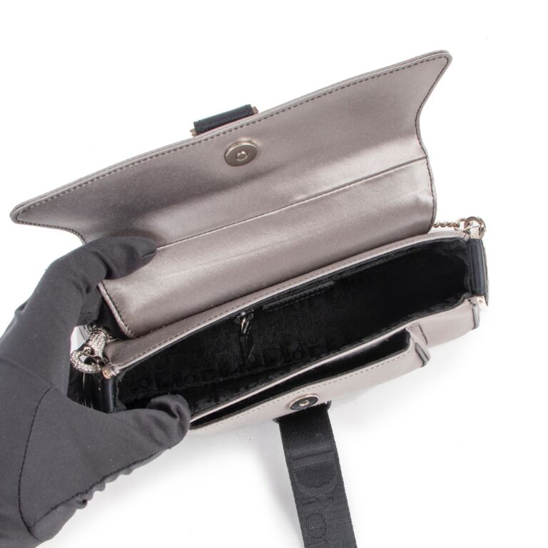 Christian Dior 2003 Hardcore Crystal Satin Mini Flap Bag