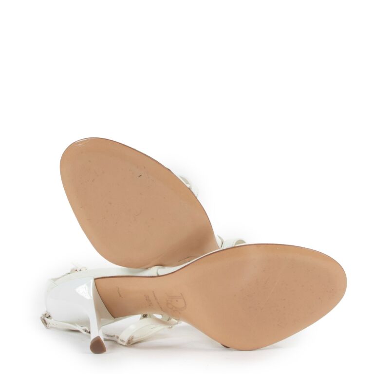 Christian Dior Vintage White Bondage Sandals - Size 39.5
