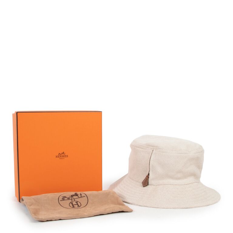 Herm s Chapeaux Motsch Toile Bucket Hat size 56 Labellov