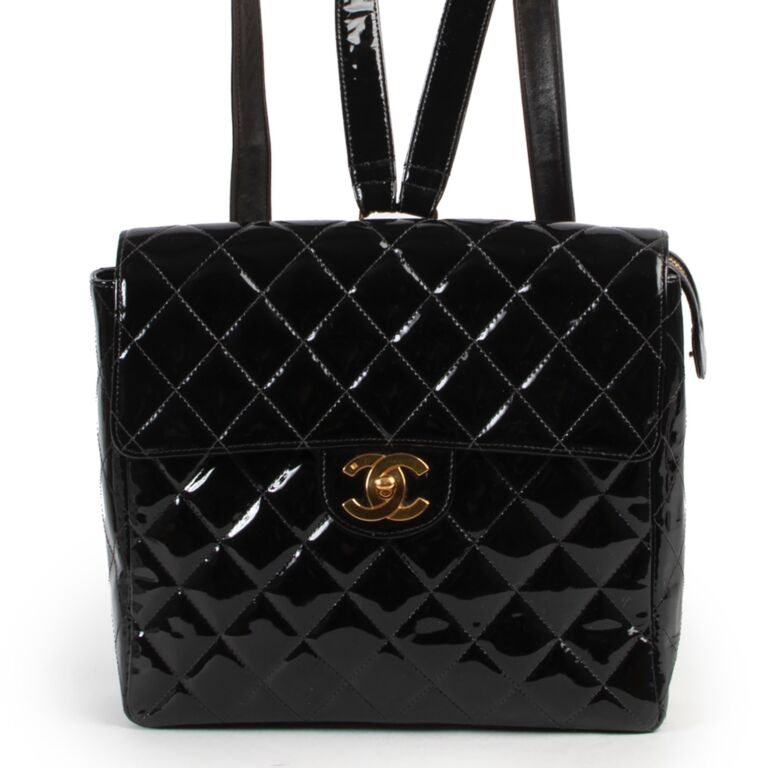 Black Patent Chanel Bag - 149 For Sale on 1stDibs  chanel quilted patent  leather bag, black leather chanel bag, chanel black leather bag