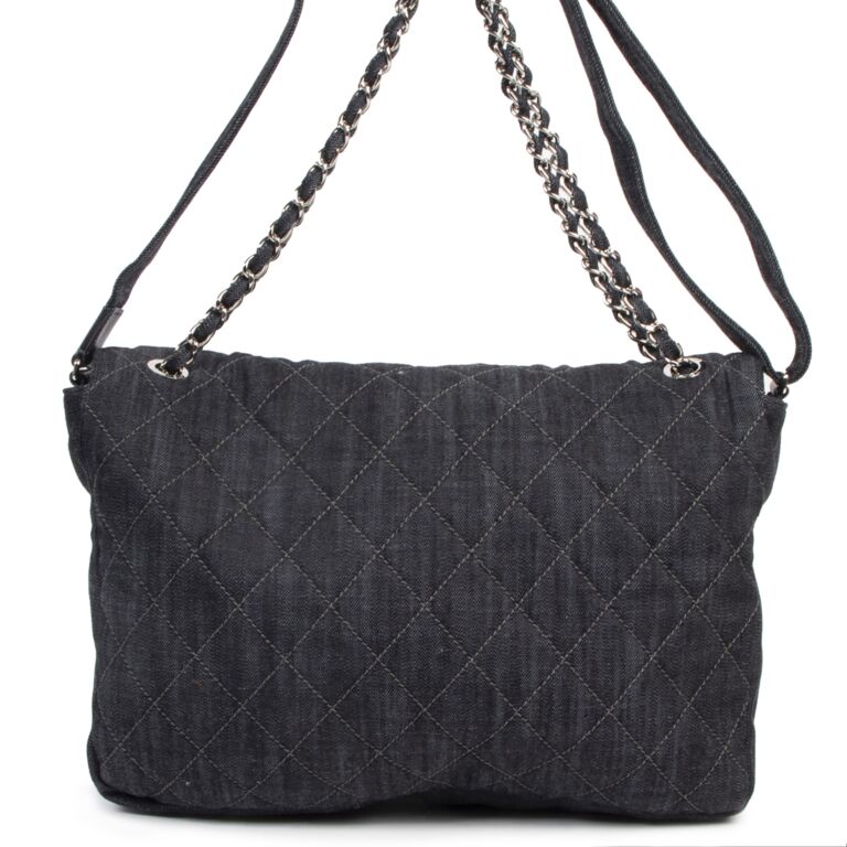 Chanel black best sale denim flap bag