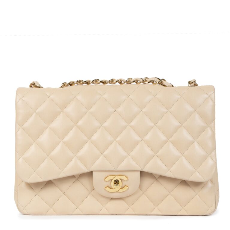 Chanel jumbo single flap beige online