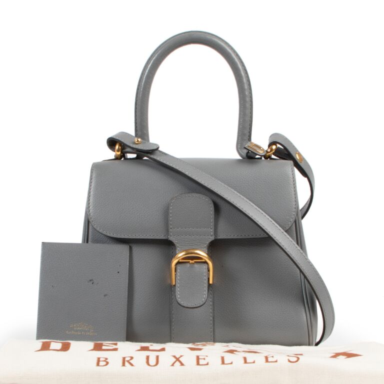 美品・ヴィンテージ【DELVAUX】BRILLANT ハンドバッグ Delvaux Grey Brillant Mini + Strap ○ Labellov ○ Buy and