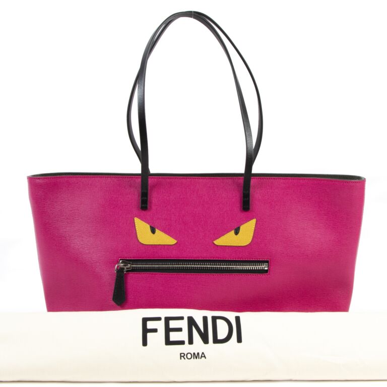 Fendi Monster Eye Pink Roll Tote Labellov Buy and Sell Authentic Luxury