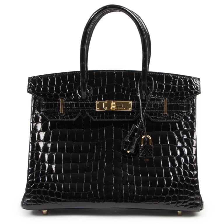 Hermes Birkin 30 Crocodile Niloticus Lisse Noir GHW Labellov Buy and Sell Authentic Luxury