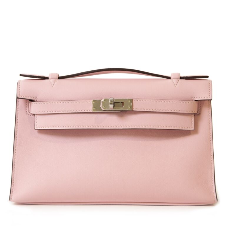 Herm s Kelly Mini Pochette Swift Rose Sakura PHW Labellov
