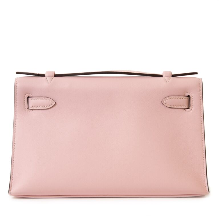 Hermes Mini Kelly Pochette Swift PHW Rose D'ete - NOBLEMARS