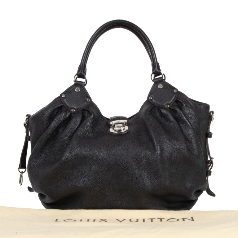 Louis Vuitton Black Leather Perforated Monogram Mahina Bag