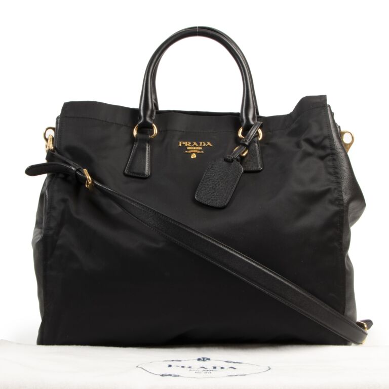【関税＆送料込み】Prada Medium Saffiano Leather Tote Bag Prada Saffiano Lux Tote Medium Shoulder Bag Black New | eBay