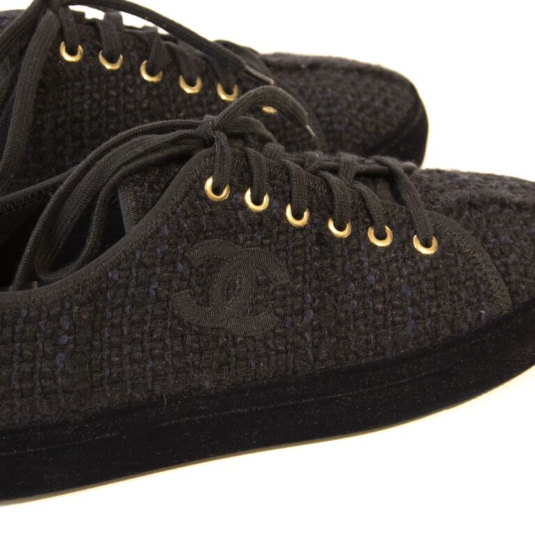 All black outlet chanel shoes