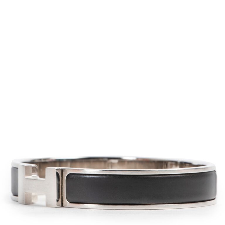 Hermès // Black & Silver Clic Clac H Bracelet – VSP Consignment