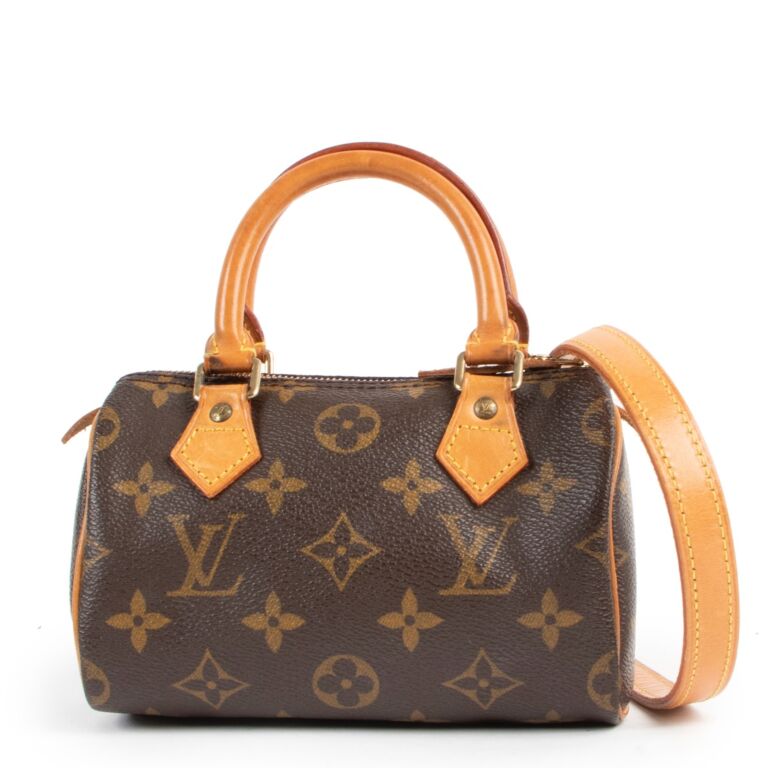 Nano speedy / mini hl leather handbag Louis Vuitton Khaki in Leather -  25251104