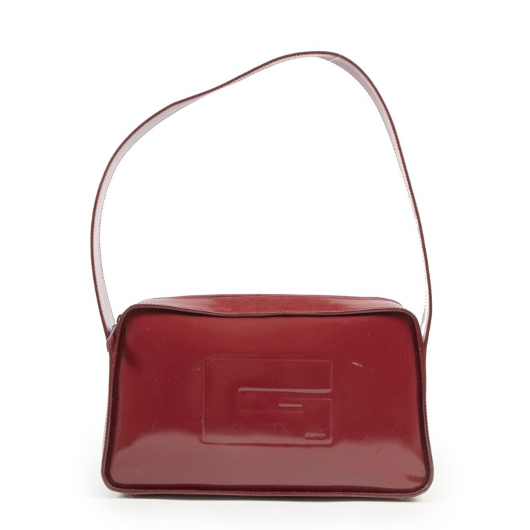 【VIP価格】GUCCI GG SMALL PATENT LEATHER SHOULDER BAG Gucci G Burgundy Patent Leather Shoulder Bag ○ Labellov