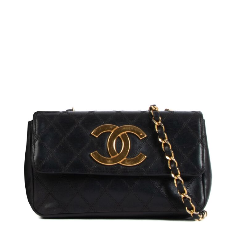 Chanel Black Lambskin CC Mini Classic Flap Bag ○ Labellov ○ Buy