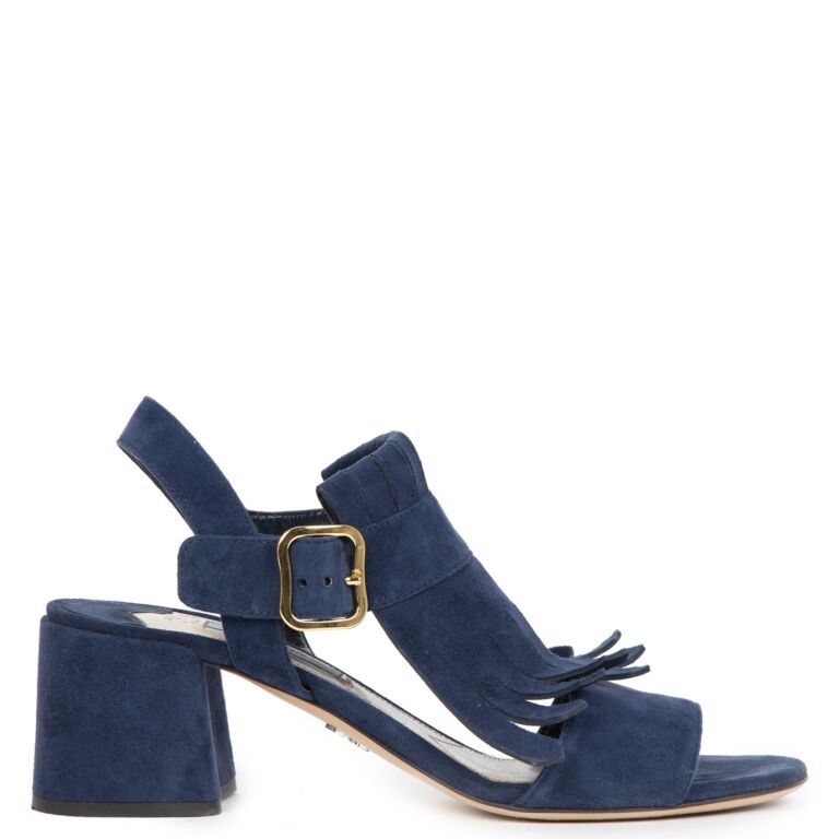 Fringe block heel sandal shop