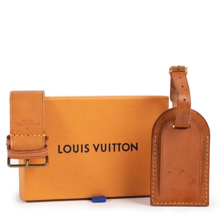 Louis Vuitton Cognac Luggage Tag ○ Labellov ○ Buy and Sell Authentic Luxury