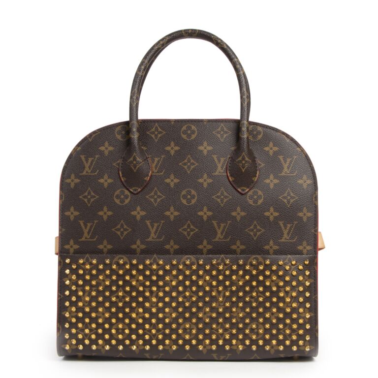 LOUIS VUITTON Christian Louboutin X Iconoclast Alma Monogram Bag Tote  Studded 