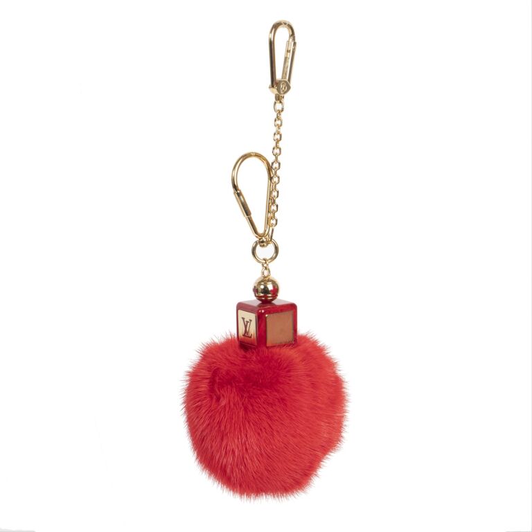 lv pom pom keychain