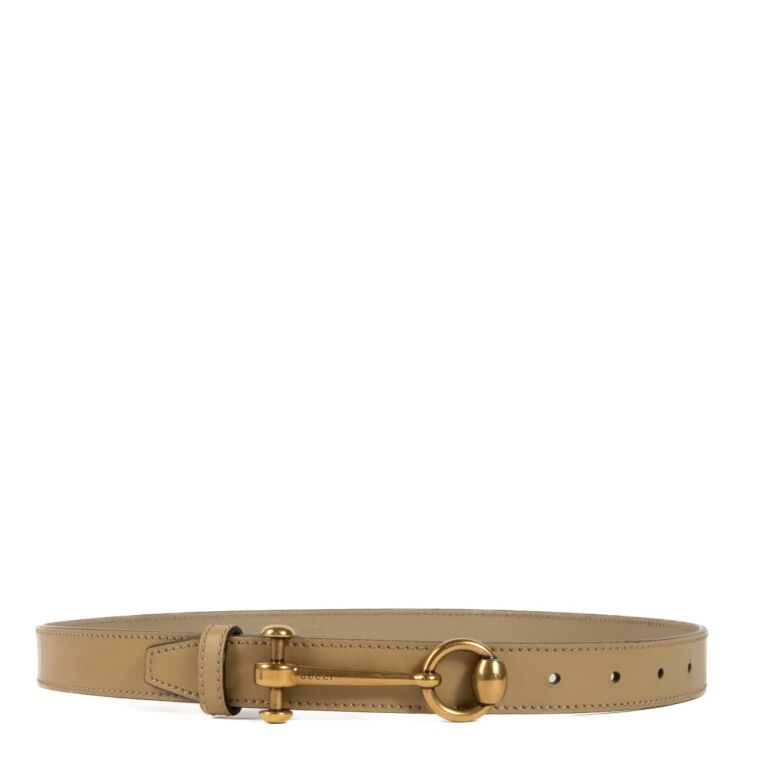 Gucci Beige Horsebit Slim Belt ○ Labellov ○ Buy and Sell