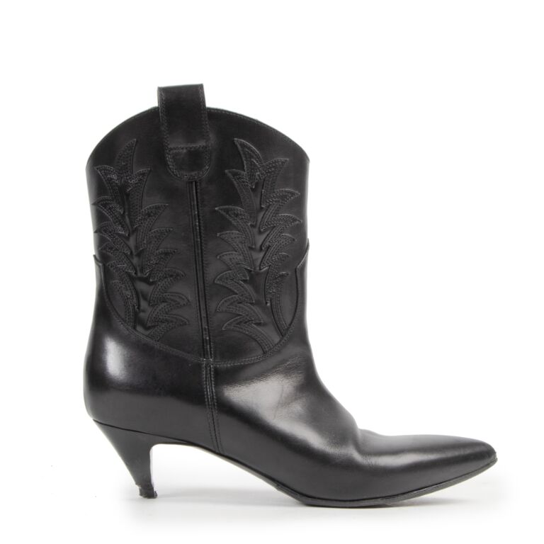 Saint laurent kitten new arrivals heel boots
