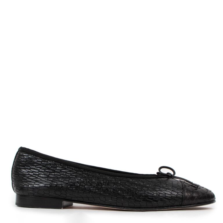スニーカー Chanel Ballerina Flat Lambskin & Black Black Ballet flats - Lambskin & patent calfskin, black — Fashion