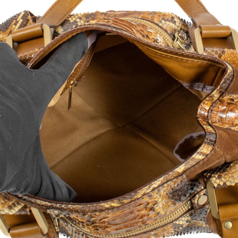 Jimmy Choo Python Brown Shoulder Bag Labellov Buy and Sell Authentic Luxury