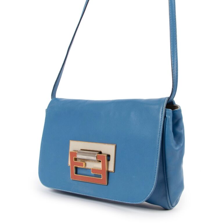 Fendi Blue Crossbody Fan Di Crossbody Bag Labellov Buy and