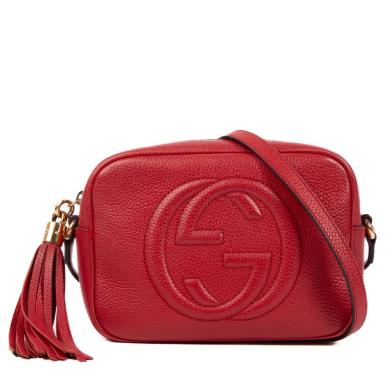 Gucci - Soho Red Grained Leather Small Round Bag