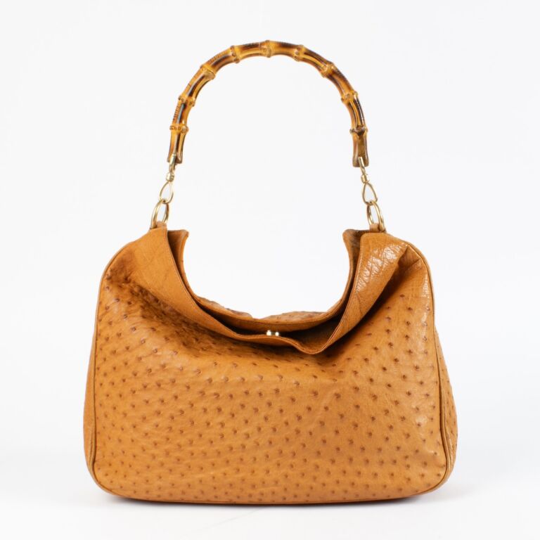 Gucci Ostrich Bamboo Diana Shoulder Bag ○ Labellov ○ Buy and