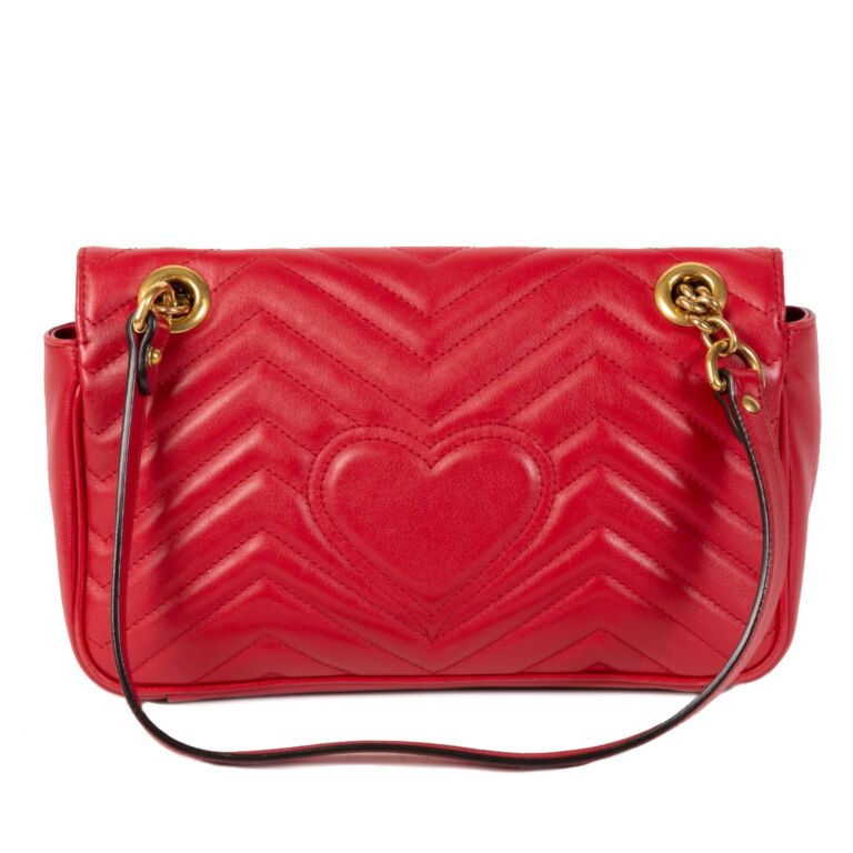 Gucci 1955 Horsebit Shoulder Bag Small Red in Leather with Gold-tone - US