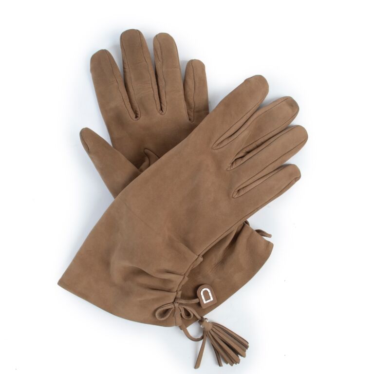 Beige suede gloves best sale