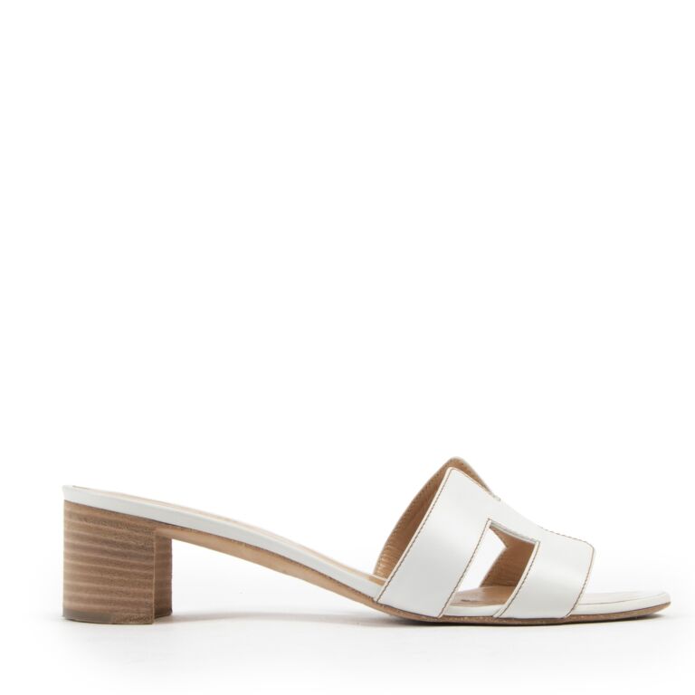 Hermès White Oasis Sandals - size 40.5 Labellov Buy and Sell Authentic ...