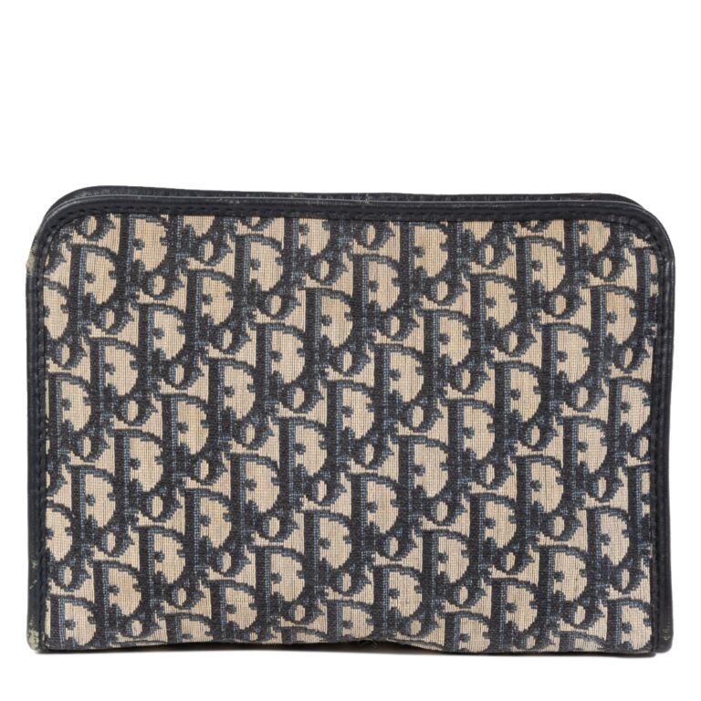 Dior Blue Monogram Cosmetic Pouch Labellov Buy and Sell