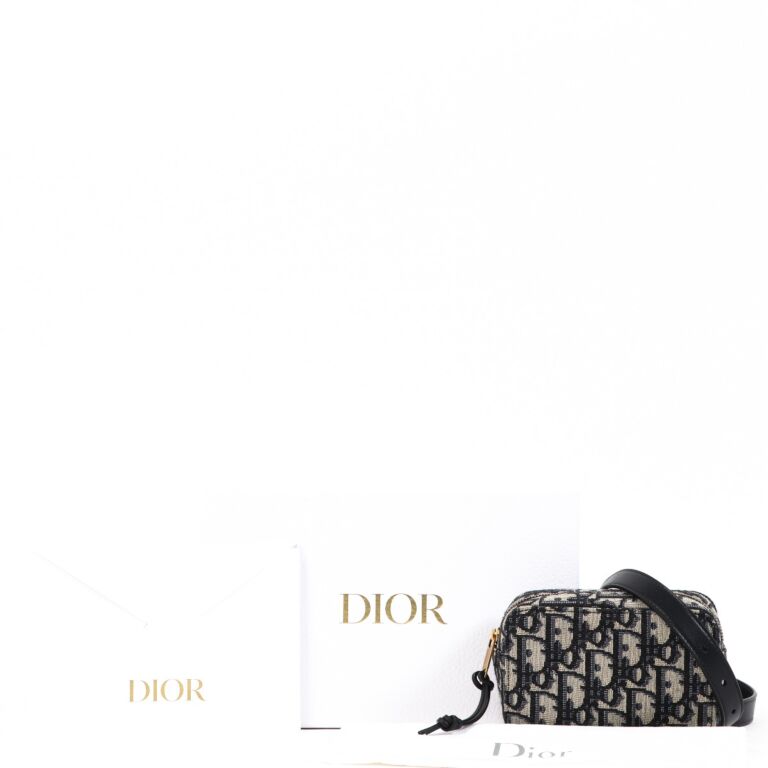Blue dior oblique shop canvas belt pouch