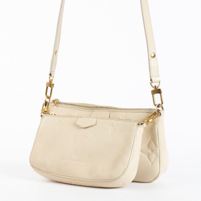 Louis Vuitton Creme Monogram Empreinte Multi Pochette Accessoires