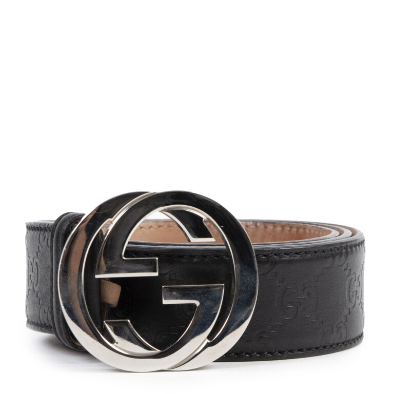 black monogram gucci belt