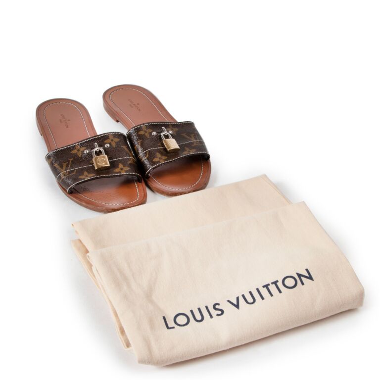 Lock it leather sandal Louis Vuitton Brown size 37 EU in Leather