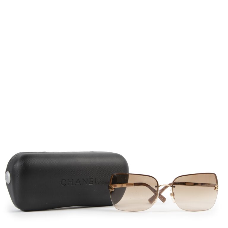 Chanel Black/Grey Gradient 4117-B Crystal CC Rectangle Sunglasses Chanel