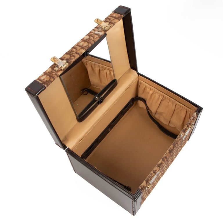 Christian Dior Brown Oblique Vintage Vanity Case ○ Labellov
