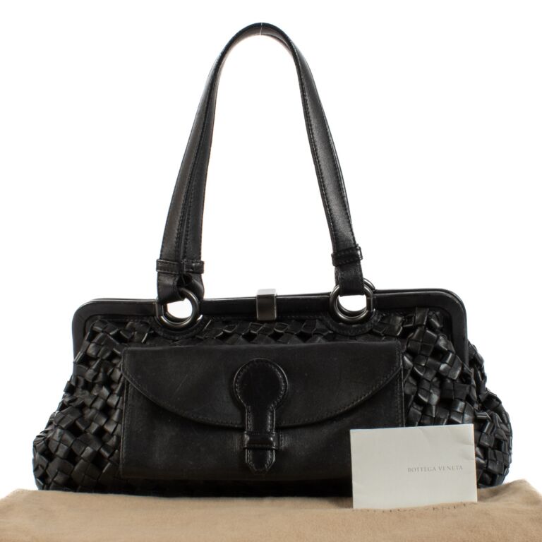 Bottega Veneta Limited Edition Black Woven Leather Bag