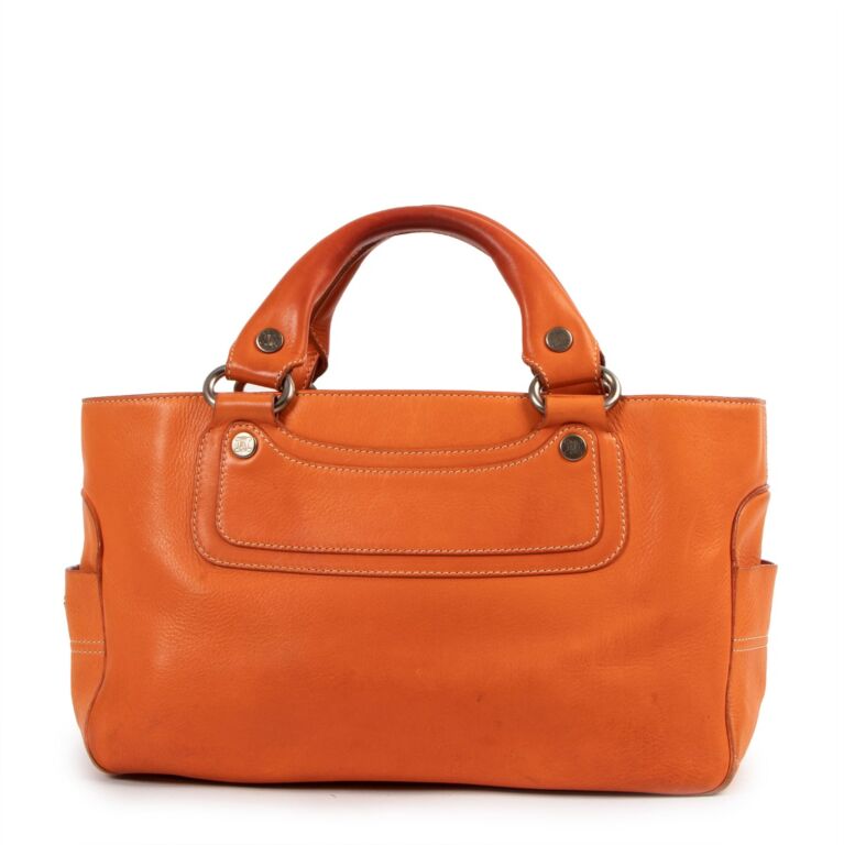 Celine Orange Leather Boogie Bag Labellov Buy and Sell
