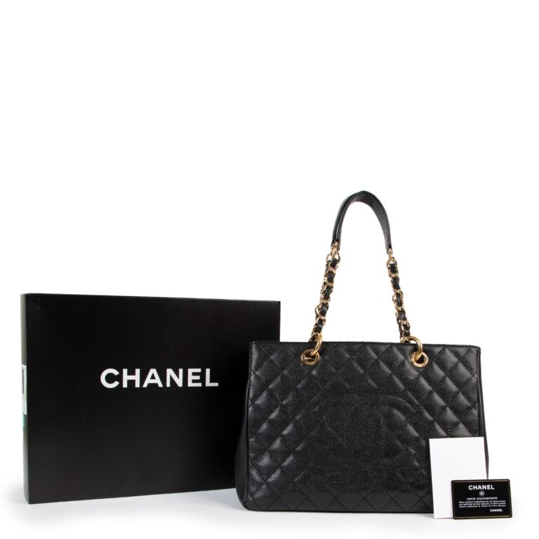 Chanel GST Grand Shopping Tote Black Caviar Shoulder Bag