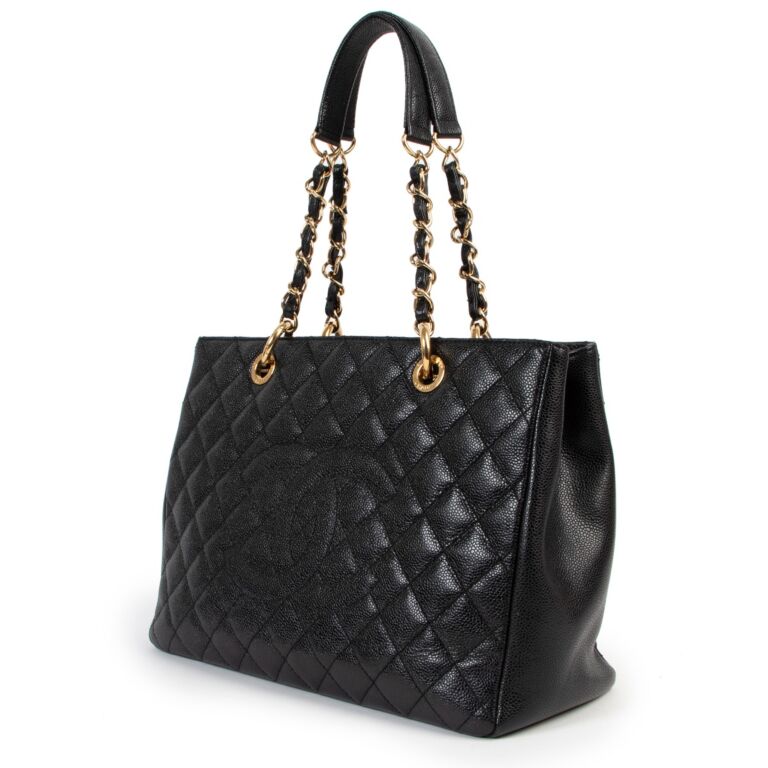 Chanel GST Grand Shopping Tote Black Caviar Shoulder Bag