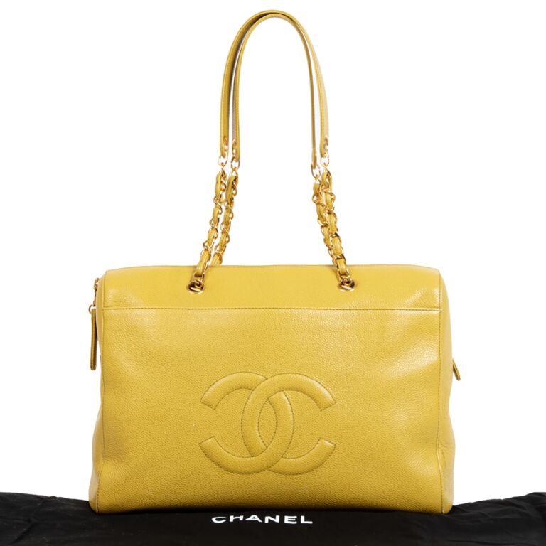 Chanel Vintage Chanel Dark Yellow Caviar Quilted Leather Shoulder Bag