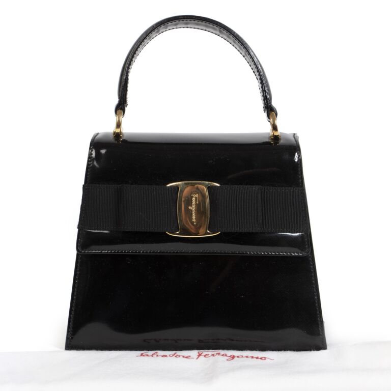 Salvatore ferragamo patent leather bag sales