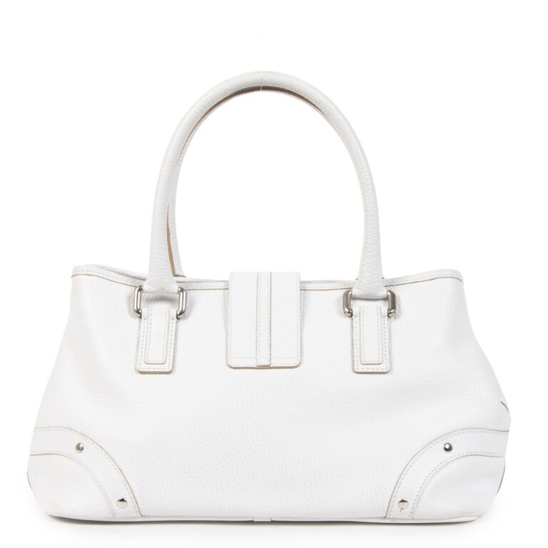 Burberry white leather bag shop