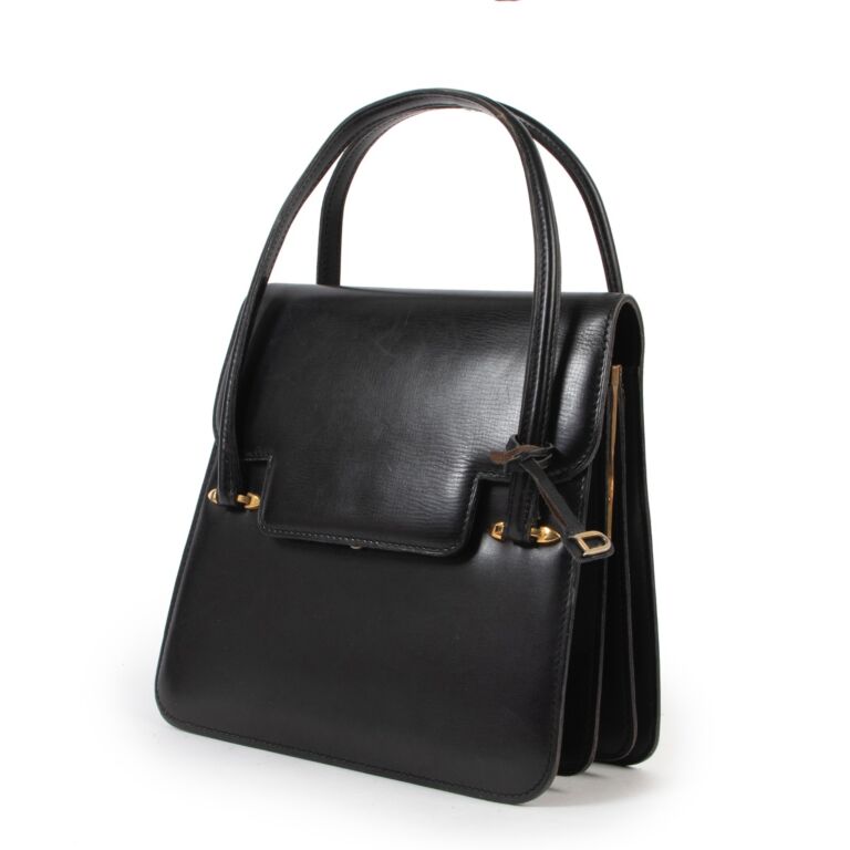 Delvaux Black Top Handle Bag ○ Labellov ○ Buy and Sell
