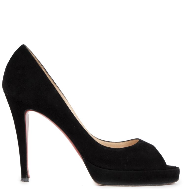 Christian Louboutin Suprastrap Suede Buckle Red Sole Pumps In Black |  ModeSens