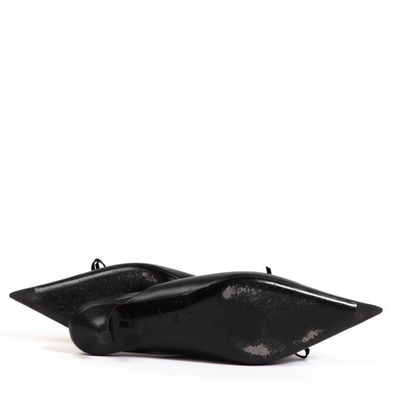 BALENCIAGA ミュール ナイフ 36 Balenciaga Black Knife Kitten Heels - size 36 ○ Labellov